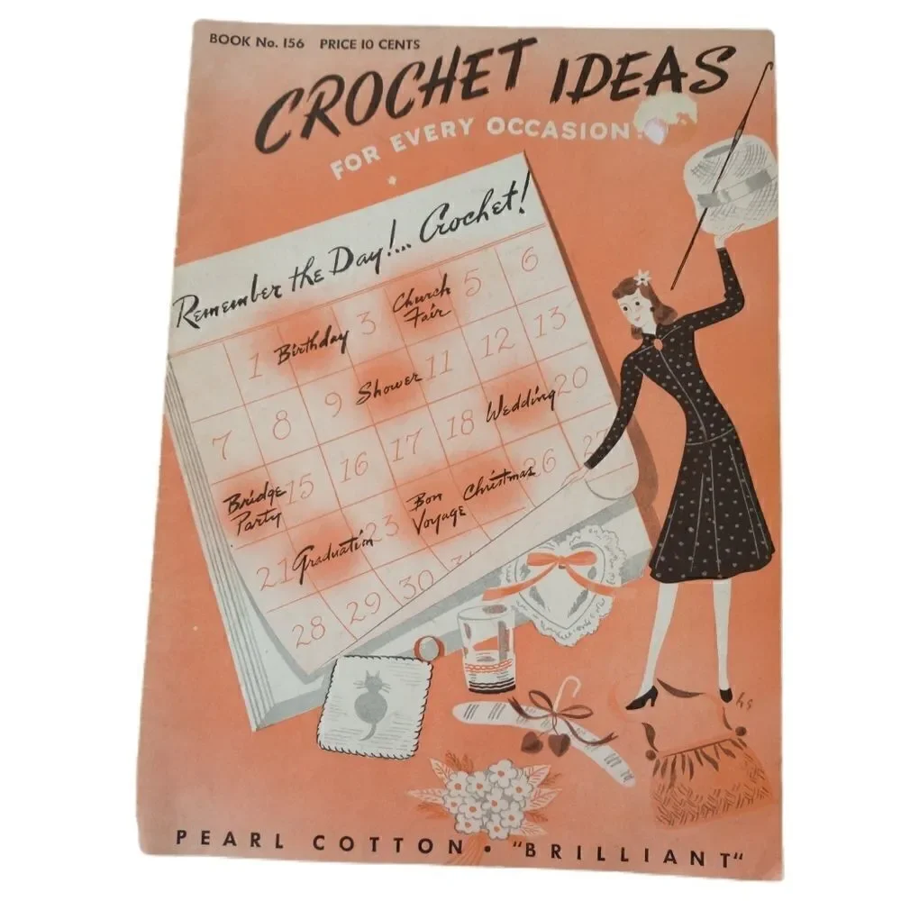 Vtg Crochet Ideas For Every Occasion Book # 156 1940 Ephemera Doily Ornaments‎